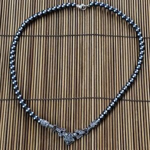 925 Silver Judith Jack Pearl,marcasite Necklace (Vintage)